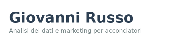 Logo di Giovanni Russo, consulente in analisi dati e marketing per acconciatori.